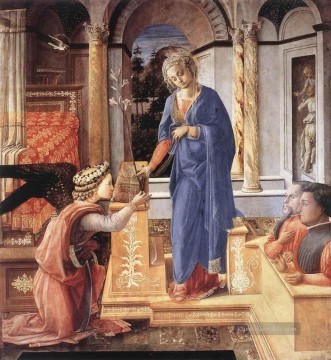 Fra Filippo Lippi Werke - Die Verkündigung Wih Zwei kniende Spender Renaissance Filippo Lippi